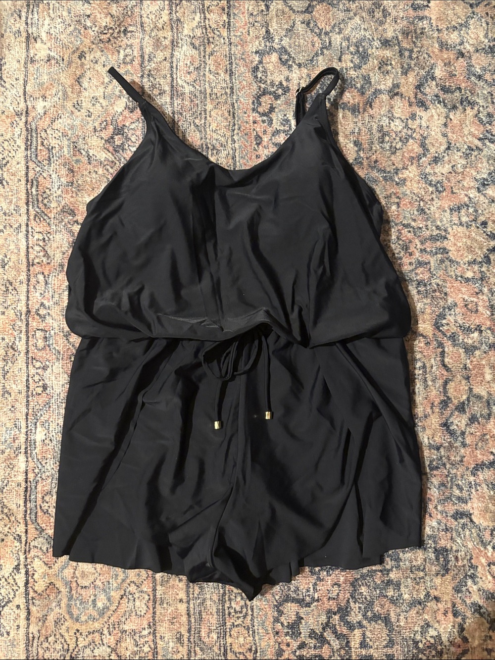 Time and Tru Black Swim Romper - Size Small